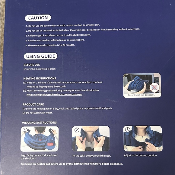 Navy Microwavable Neck & Shoulder Heating Pad - Picture 4 of 5